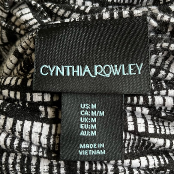•Cynthia Rowley• Black/White Patterned Career Dress - Size Medium - Picture 2 of 7